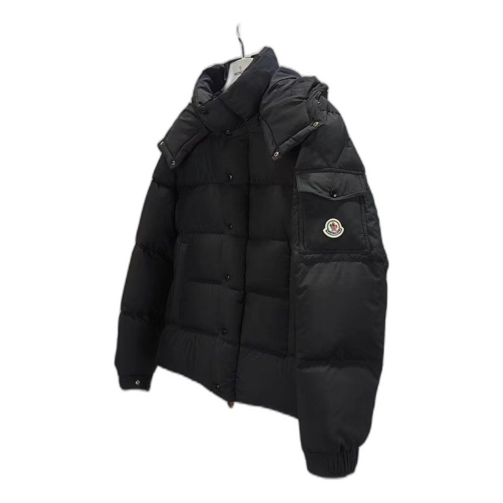 Moncler Maya Matte Hooded Puffer Jacket | Black