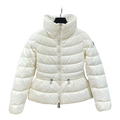 Moncler Drawstring-Waist Stand-Collar Puffer Jacket | Ivory