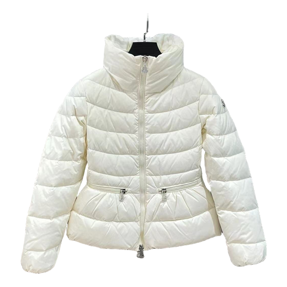 Moncler Drawstring-Waist Stand-Collar Puffer Jacket | Ivory