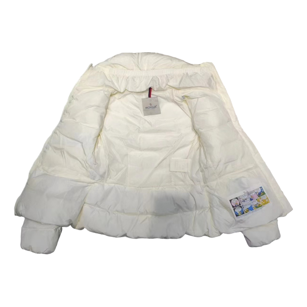 Moncler Drawstring-Waist Stand-Collar Puffer Jacket | Ivory