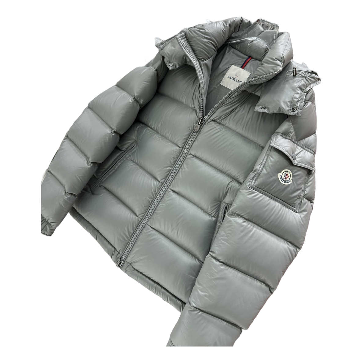 Moncler Maya Hooded Puffer Jacket | Gray