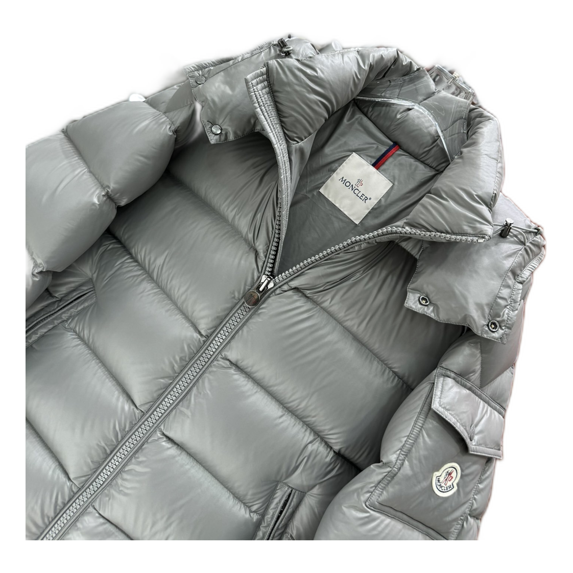 Moncler Maya Hooded Puffer Jacket | Gray