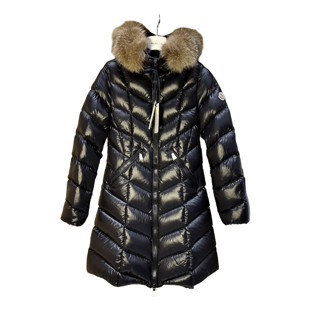 Moncler Fulmarus Chevron-Quilted Hooded Puffer Coat | Black