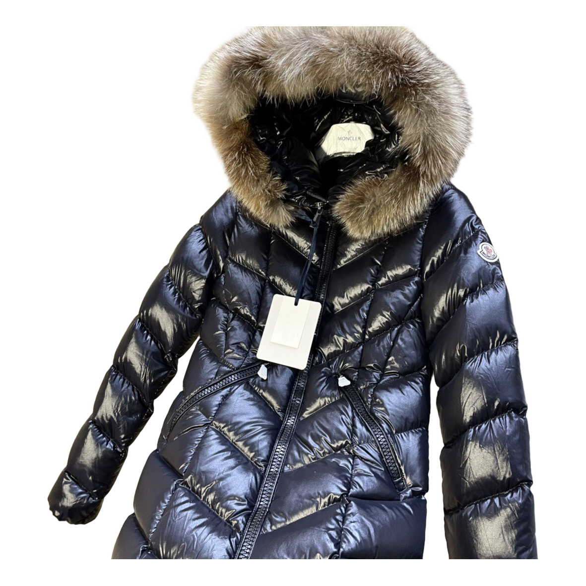 Moncler Fulmarus Chevron-Quilted Hooded Puffer Coat | Black