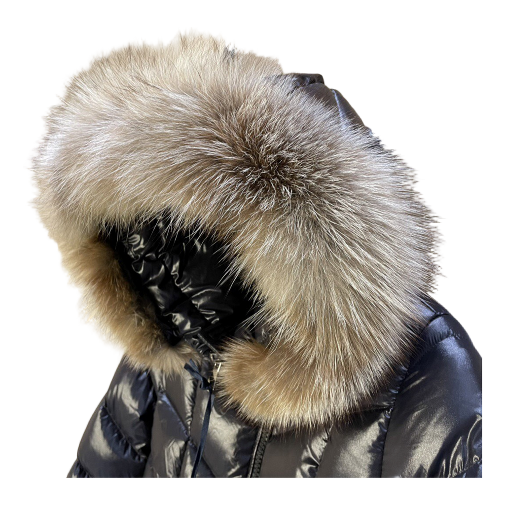 Moncler Fulmarus Chevron-Quilted Hooded Puffer Coat | Black