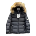 Moncler Fur-Trim Hooded Short Puffer Jacket | Black