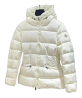 Moncler Fitted Hooded Short Puffer Jacket | Ivory