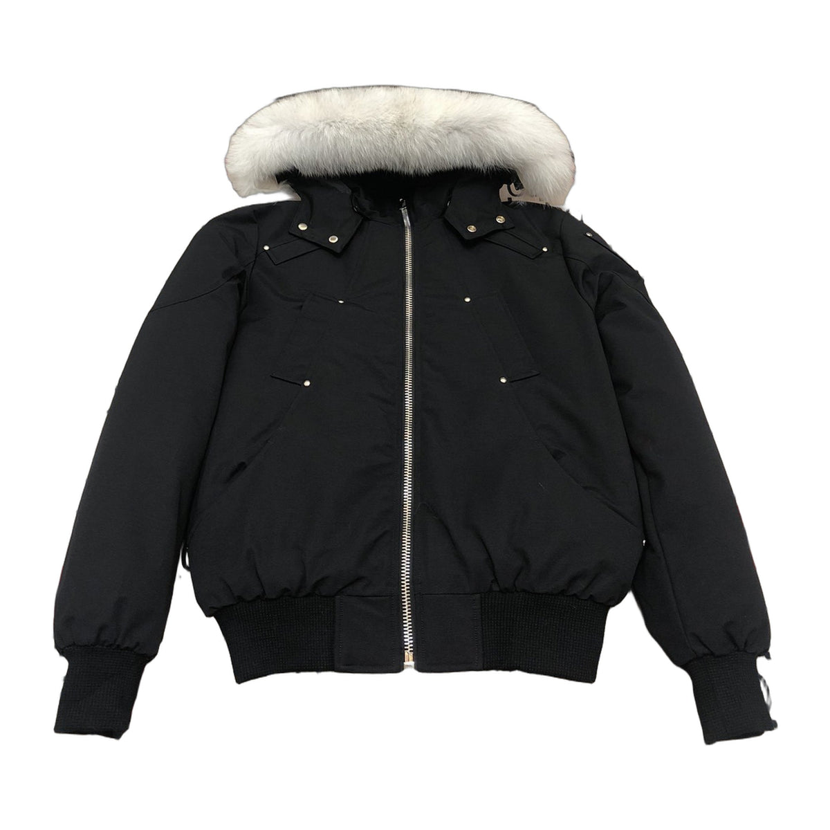 Moose Knuckles Men's Original Ballistic Shearling-Trim Bomber | Black