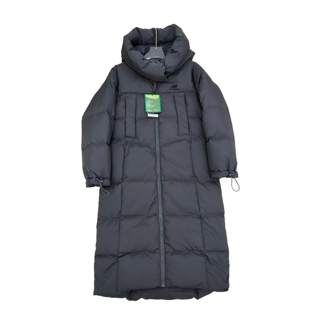 New Balance Hooded Long Puffer Coat | Black