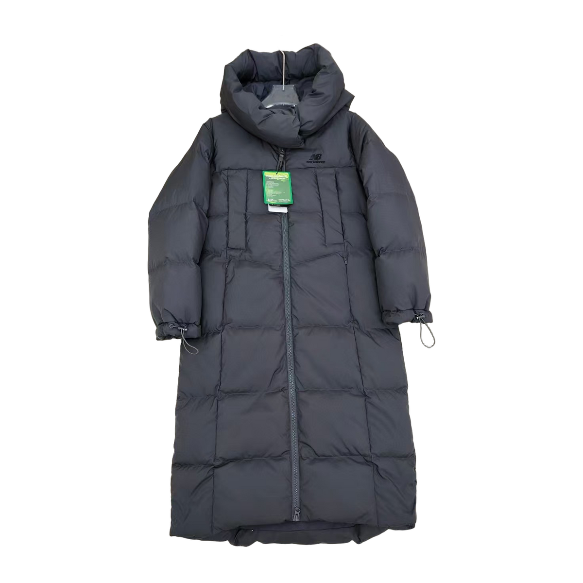 New Balance Hooded Long Puffer Coat | Black