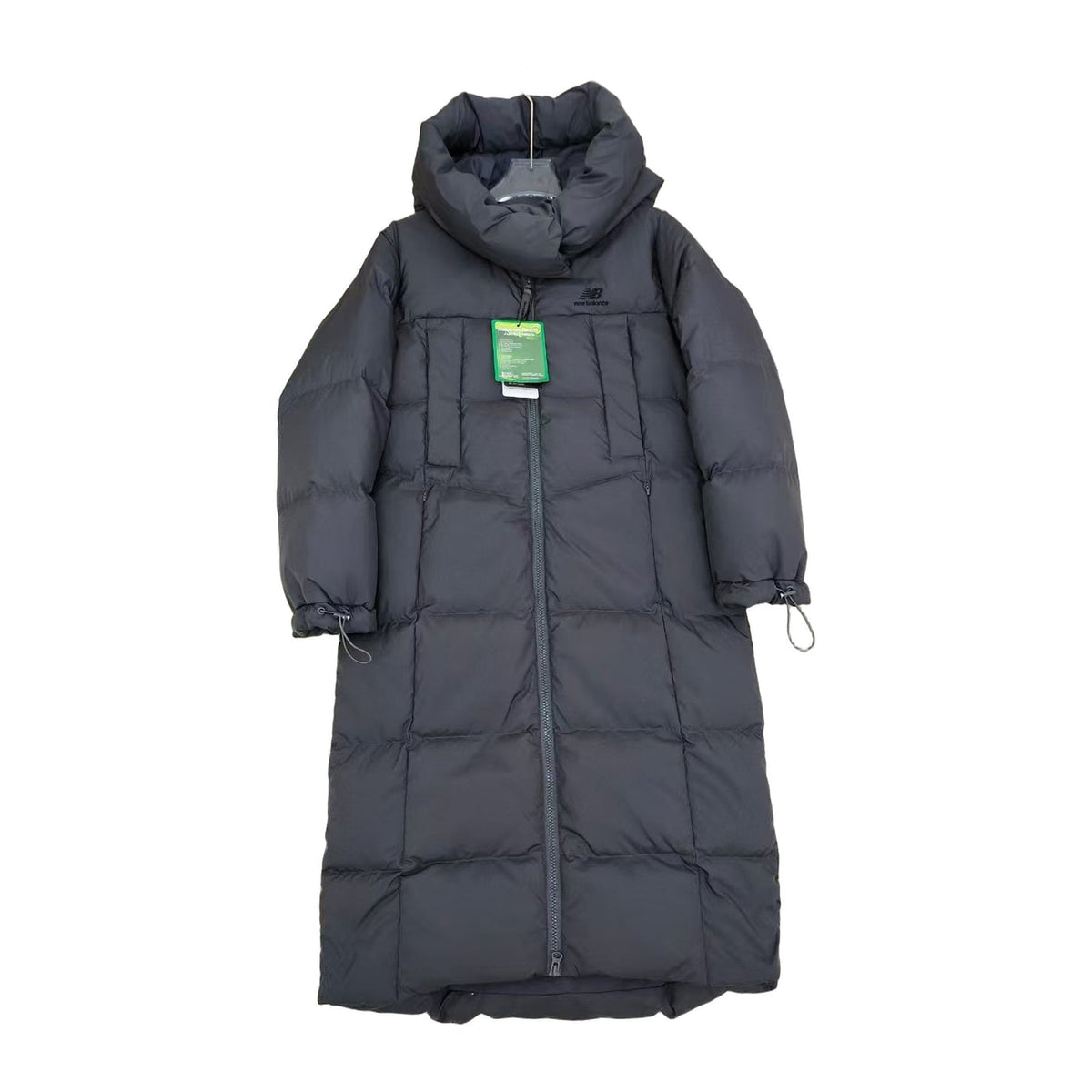 New Balance Hooded Long Puffer Coat | Black