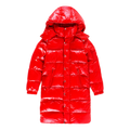 Moncler Hanoverian Glossy Hooded Long Puffer Coat | Red