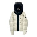 Moncler Contrast-Hood Colour-Block Puffer Jacket