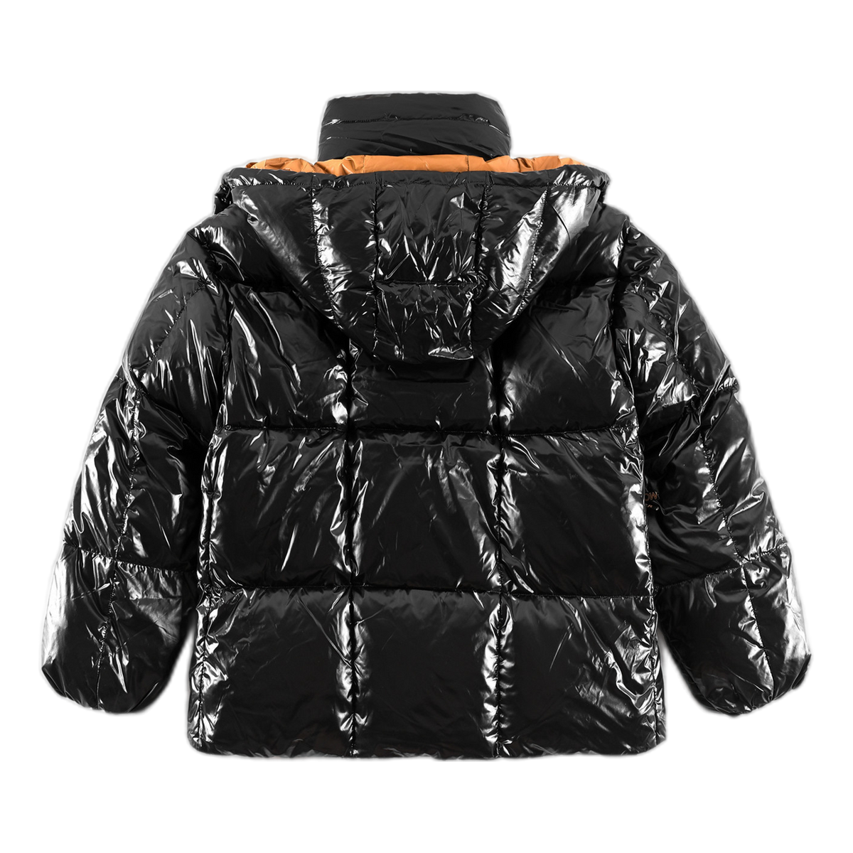 Moncler Copper-Lined Glossy Short Puffer Jacket | Black
