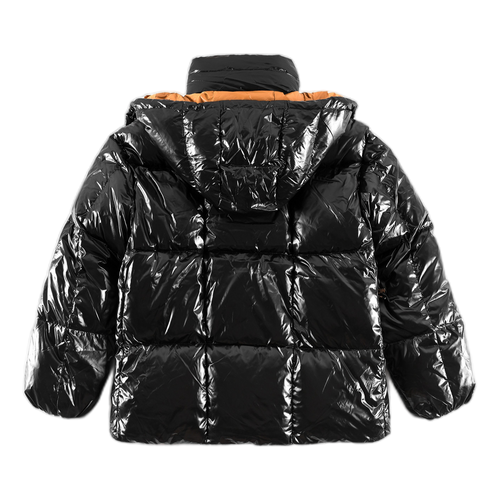 Moncler Copper-Lined Glossy Short Puffer Jacket | Black