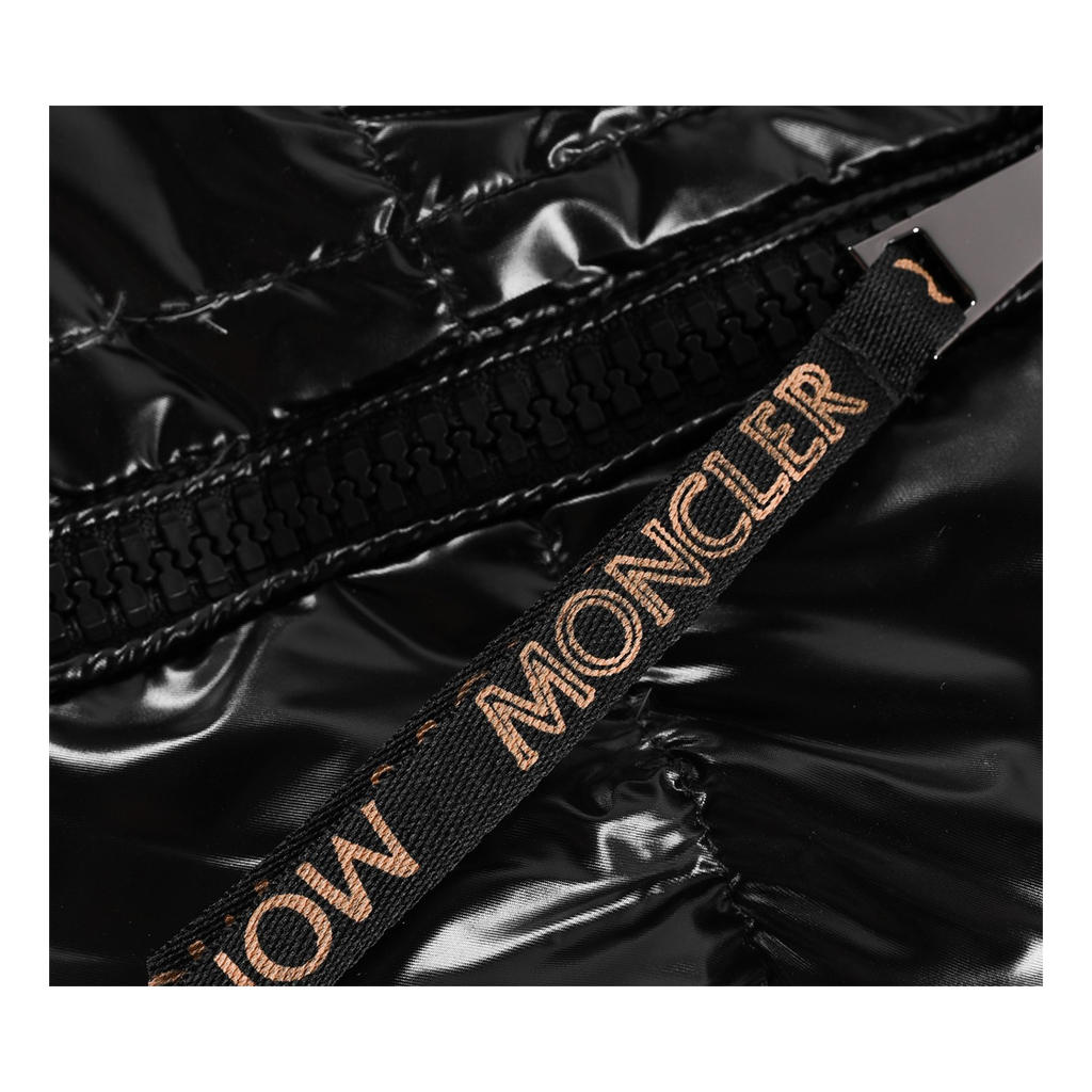 Moncler Copper-Lined Glossy Short Puffer Jacket | Black