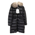 Moncler Four-Pocket Fur-Trim Hooded Long Puffer Coat | Black