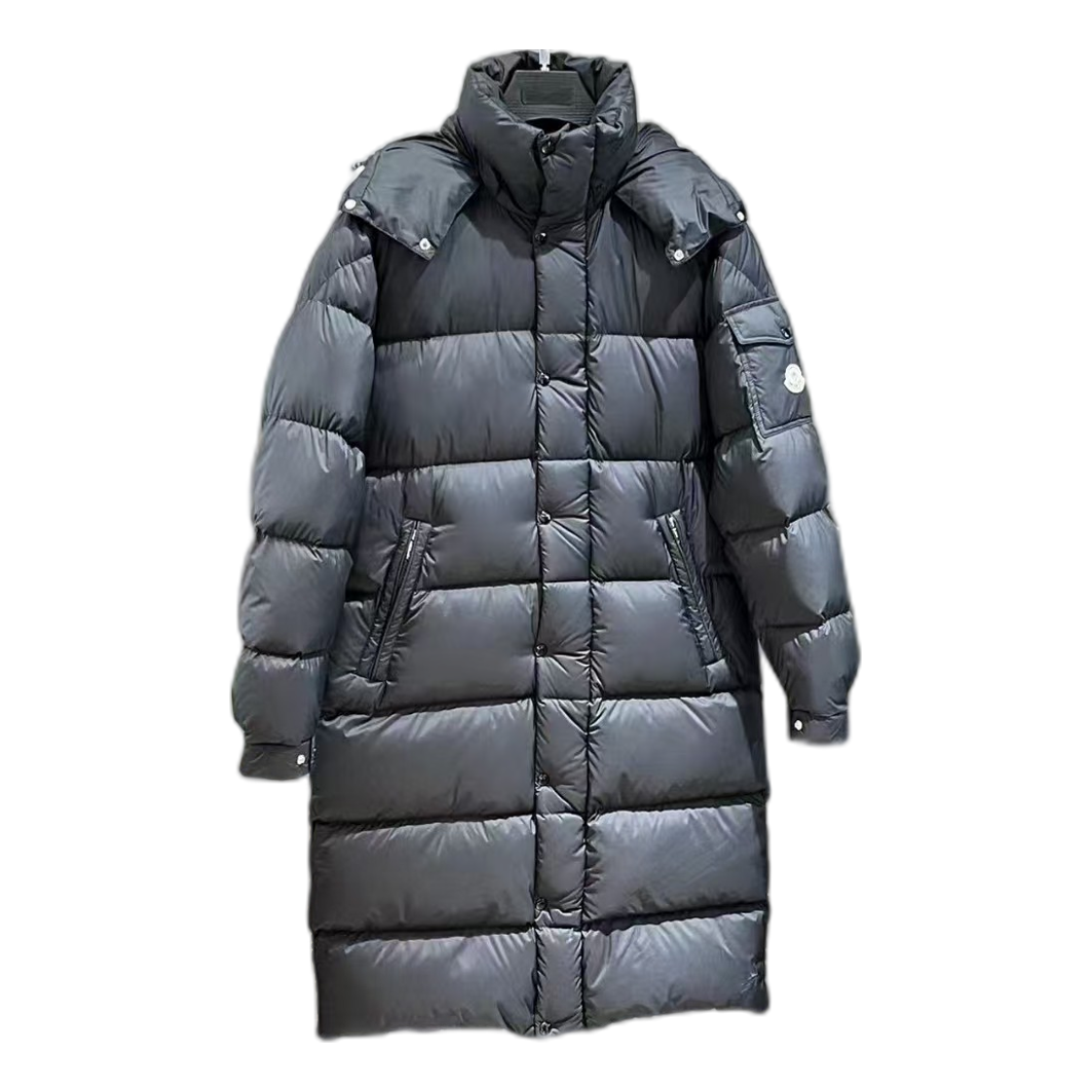 Moncler Hanoverian Hooded Long Puffer Coat | Black