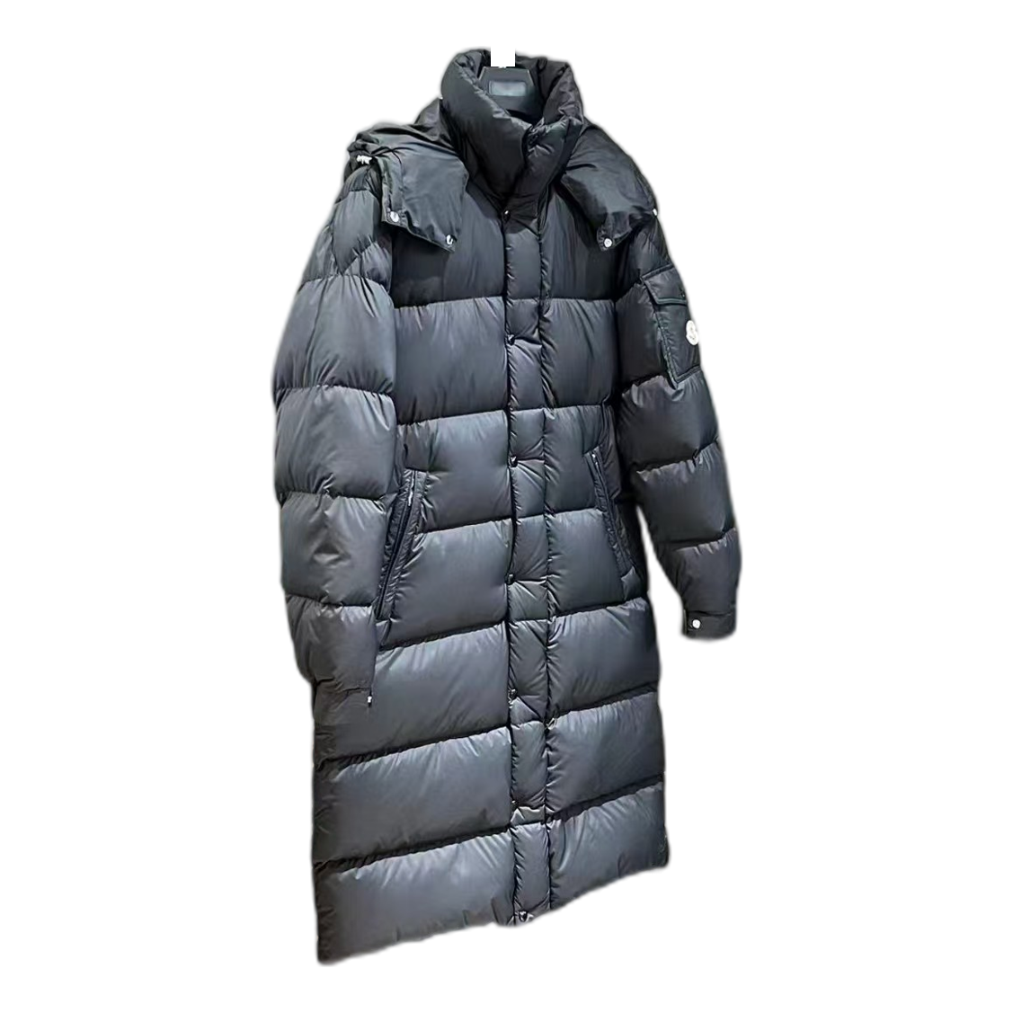 Moncler Hanoverian Hooded Long Puffer Coat | Black
