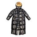 Moncler Gold-Lined Glossy Long Puffer Coat | Black