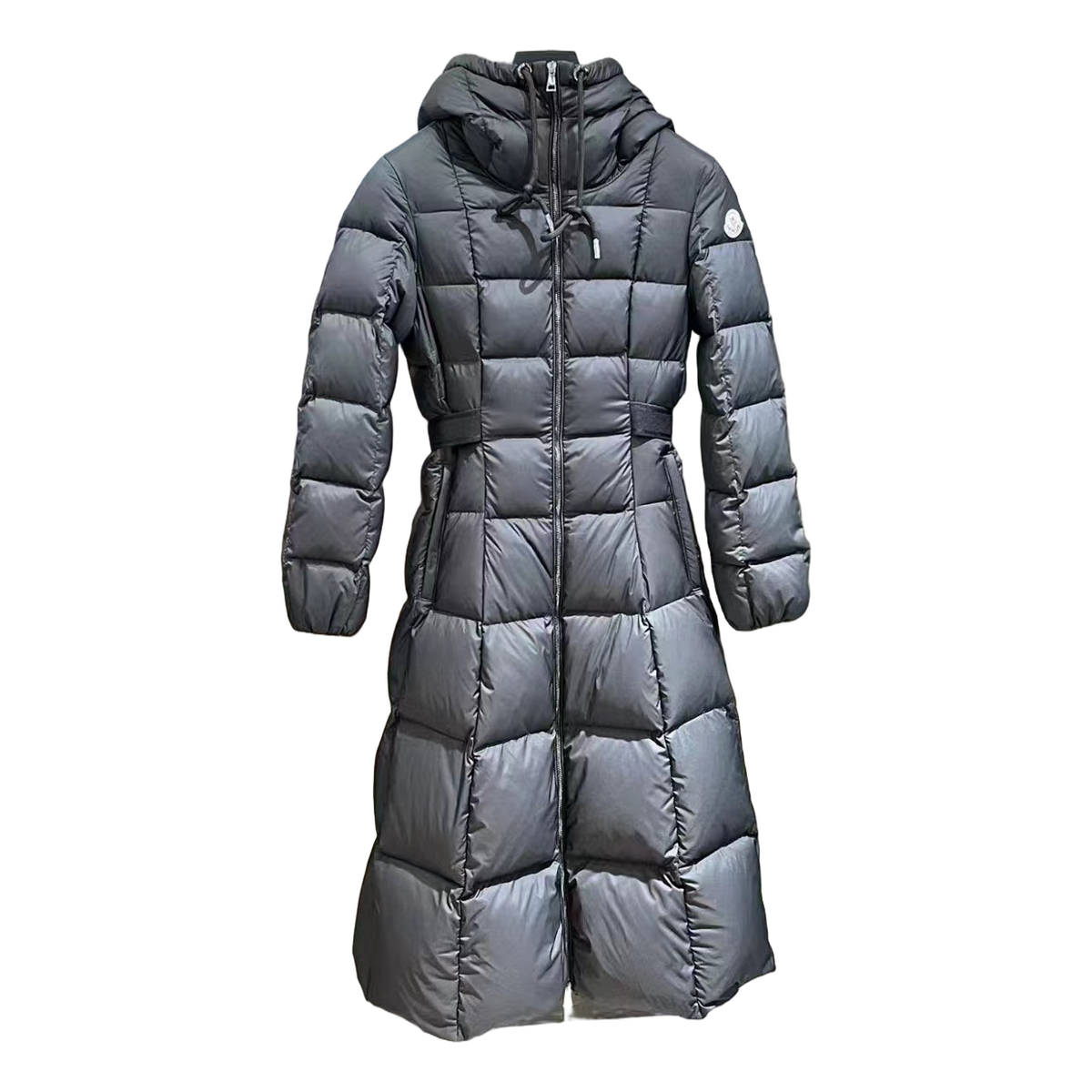 Moncler Faucon Hooded Long Puffer Coat | Black