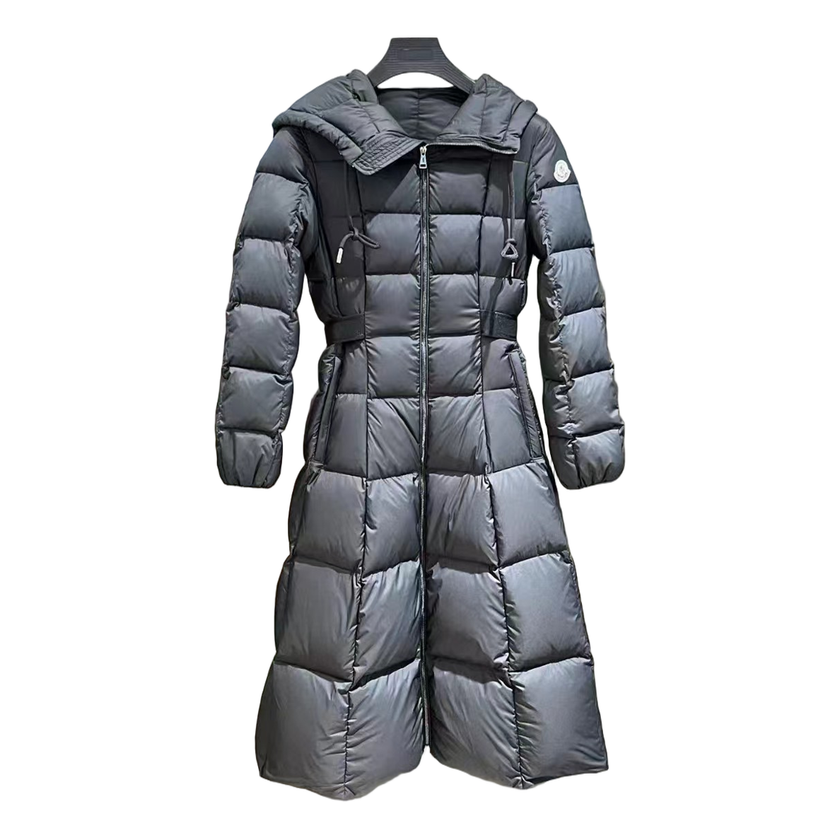 Moncler Faucon Hooded Long Puffer Coat | Black