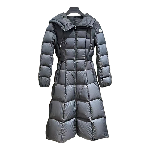 Moncler Faucon Hooded Long Puffer Coat | Black