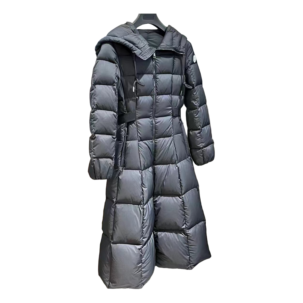 Moncler Faucon Hooded Long Puffer Coat | Black