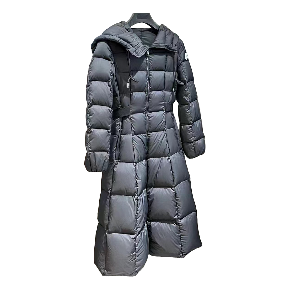 Moncler Faucon Hooded Long Puffer Coat | Black