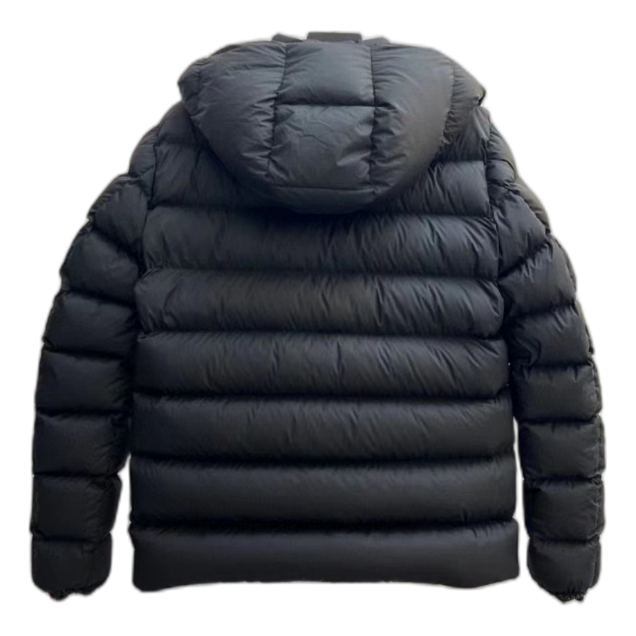 Moncler Vertical-Logo Snap-Front Puffer Jacket | Black