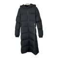 Moncler Matte Zip-Front Hooded Long Puffer Coat | Black