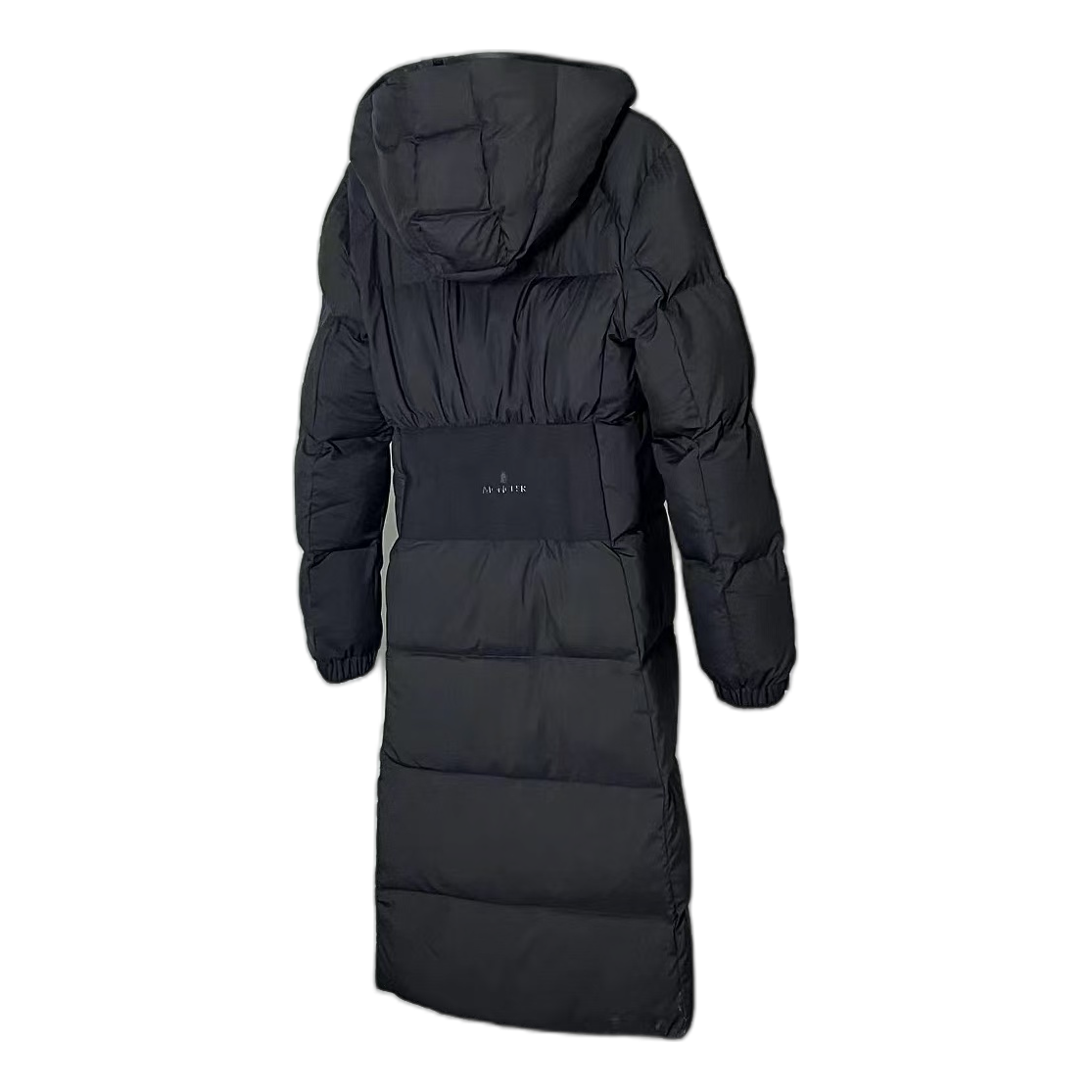 Moncler Matte Zip-Front Hooded Long Puffer Coat | Black