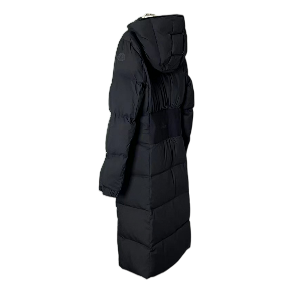 Moncler Matte Zip-Front Hooded Long Puffer Coat | Black