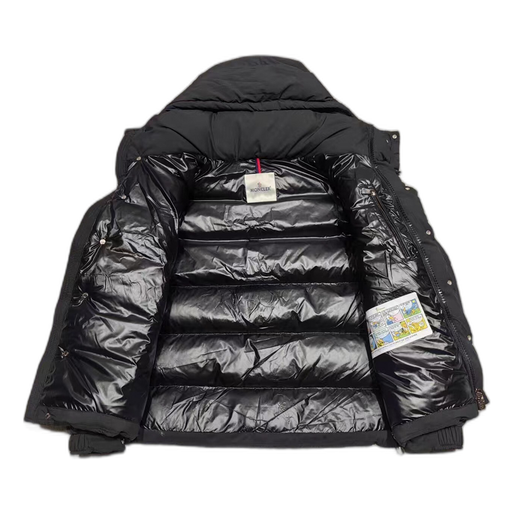 Moncler Maya Matte Hooded Puffer Jacket | Black