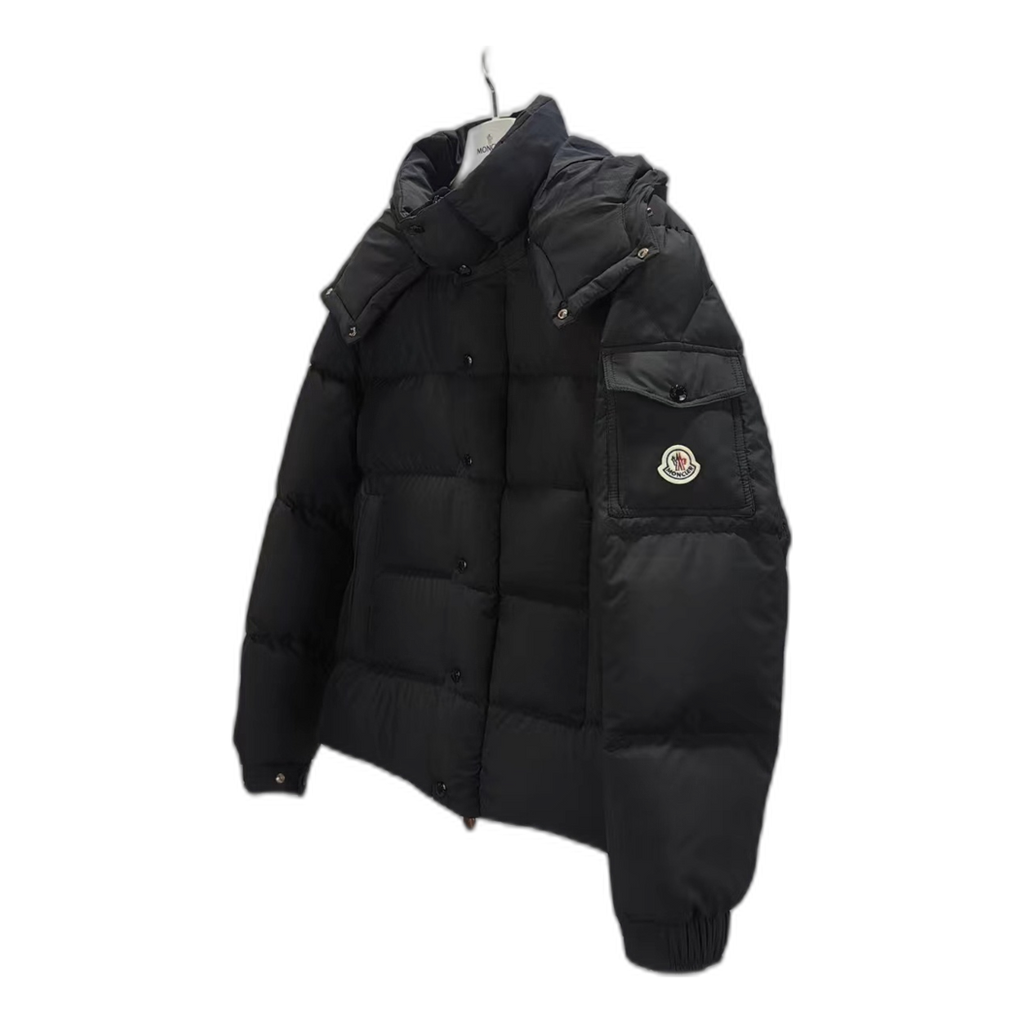Moncler Maya Matte Hooded Puffer Jacket | Black
