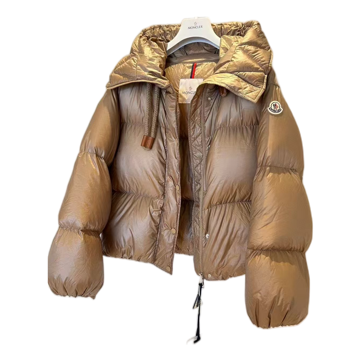 Moncler Borey Hooded Puffer Jacket | Bronze