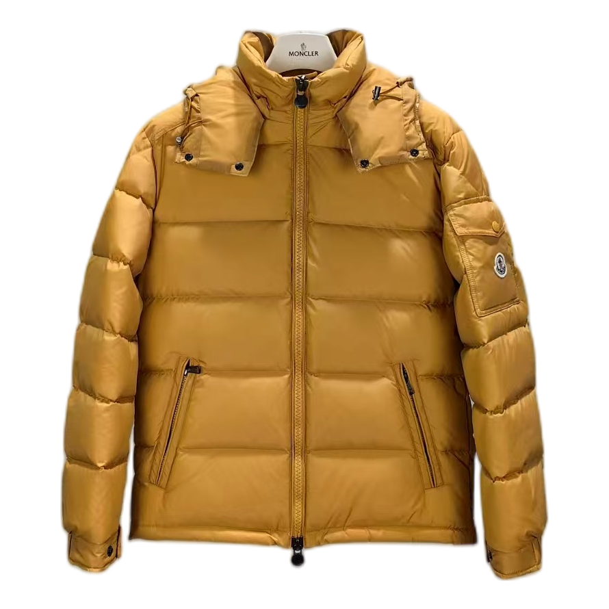 Moncler Maya Hooded Puffer Jacket | Yellow