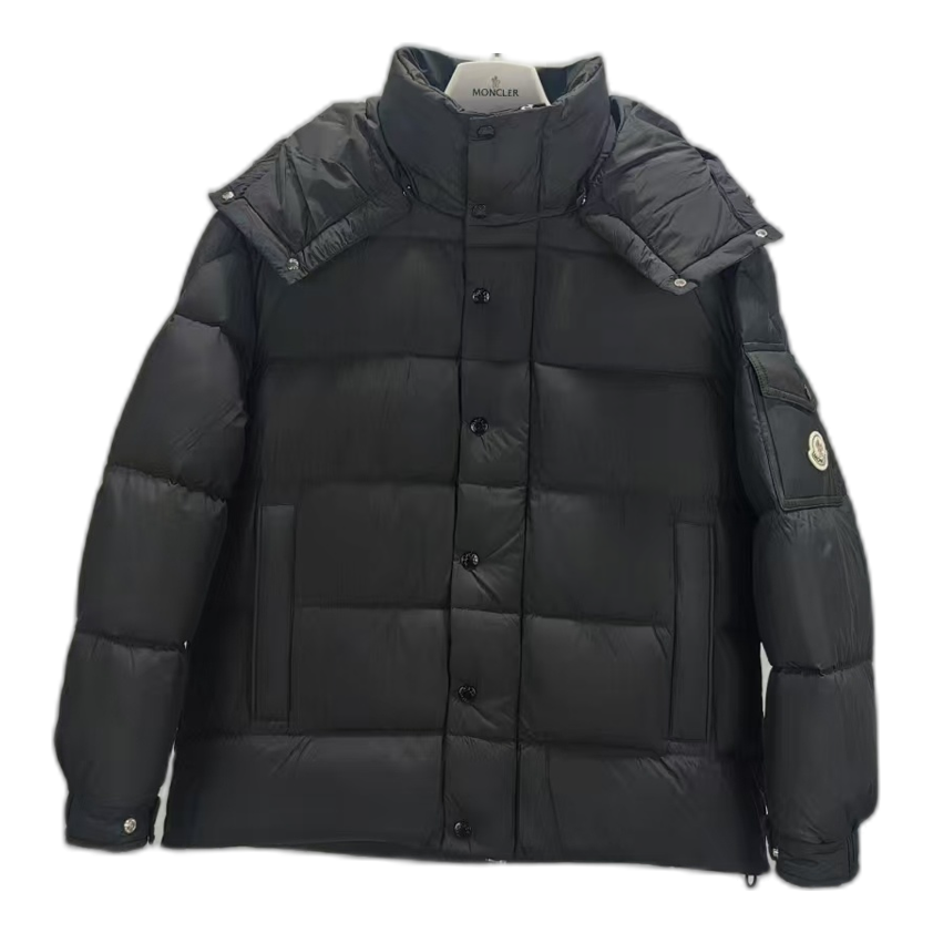 Moncler Matte Snap-Front Hooded Puffer Jacket
