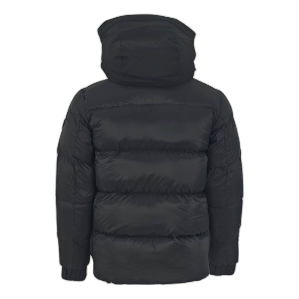 Moncler Tonal-Logo High-Collar Puffer Jacket | Black