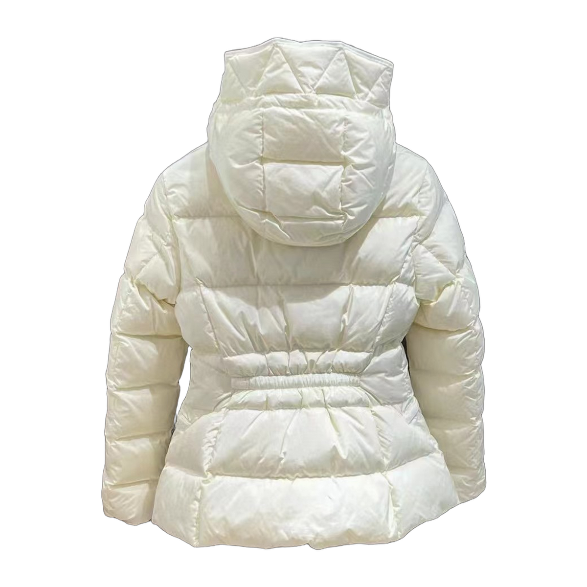 Moncler Fitted Hooded Short Puffer Jacket | Ivory