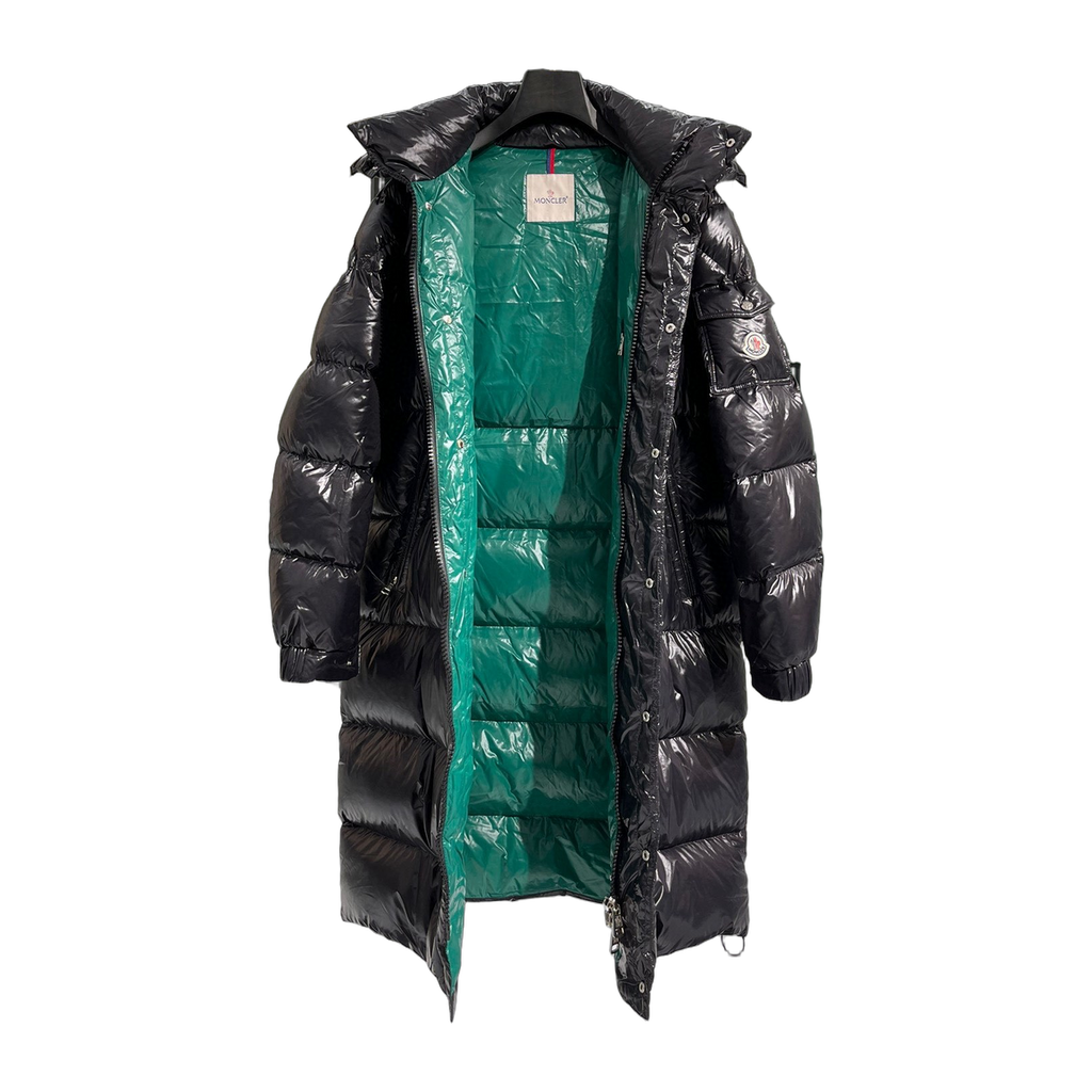 Moncler Hanoverian Glossy Hooded Long Puffer Coat