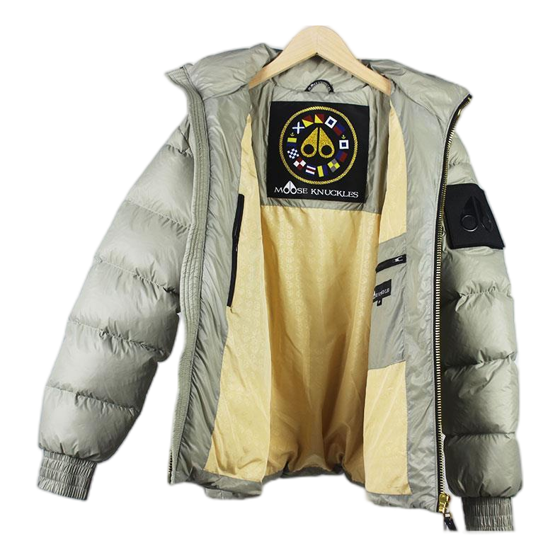Moose Knuckles Stand-Collar Puffer Jacket | Sage Grey
