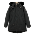 Moose Knuckles Curved-Hem Fur-Trim Hooded Parka | Black