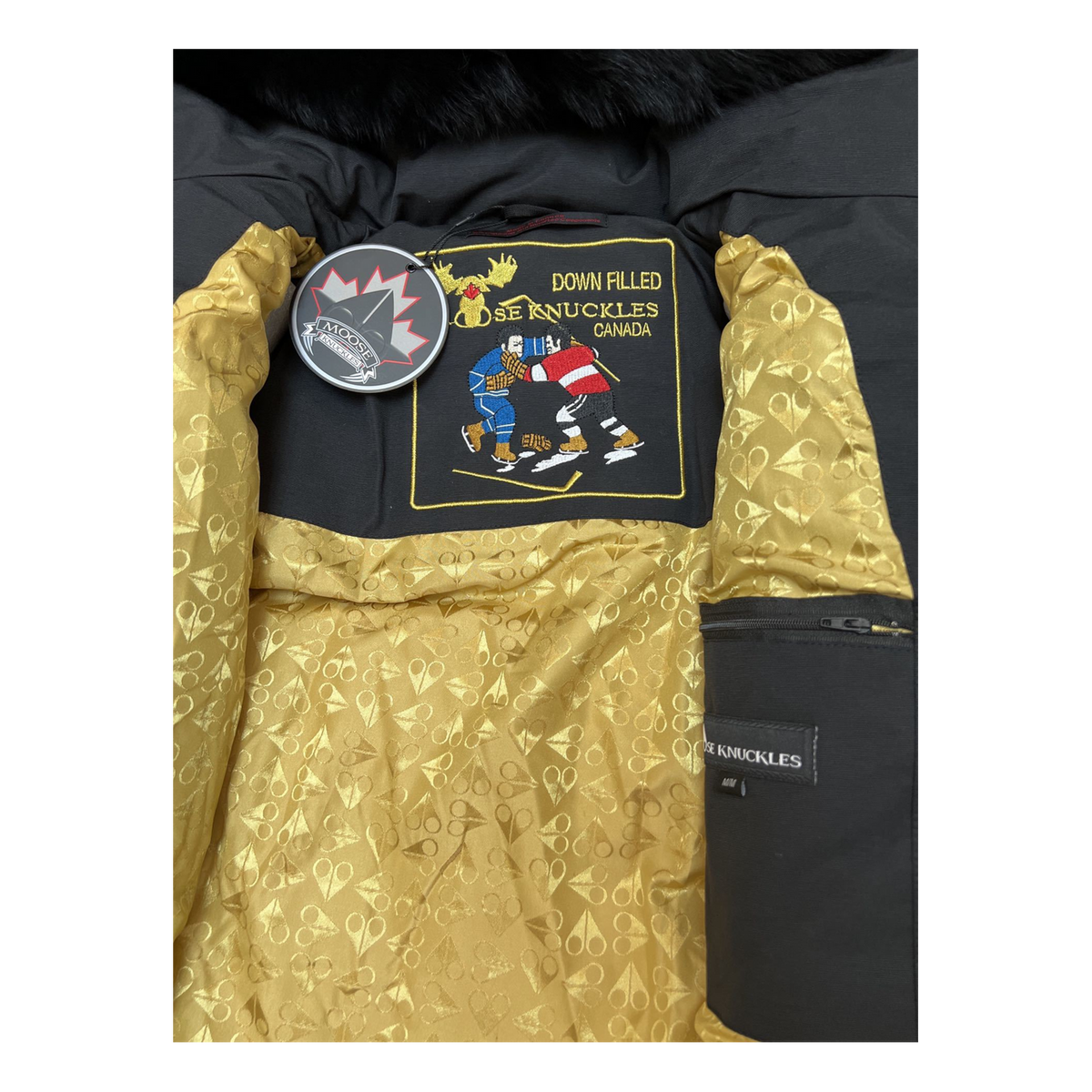 Moose Knuckles Gold 3Q Fur-Trim Puffer Jacket | Black