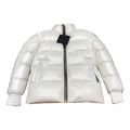 Moose Knuckles Logo-Zip Quilted Puffer Bomber | Off White