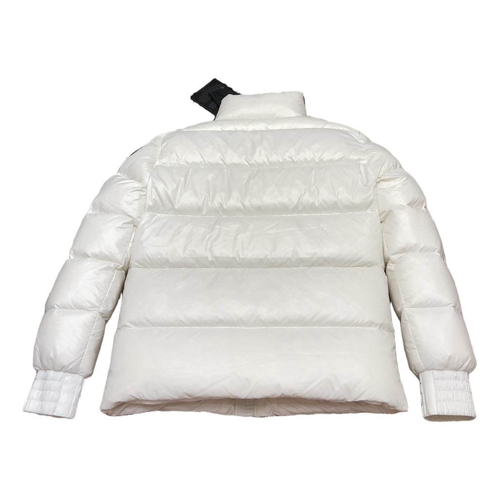 Moose Knuckles Logo-Zip Quilted Puffer Bomber | Off White