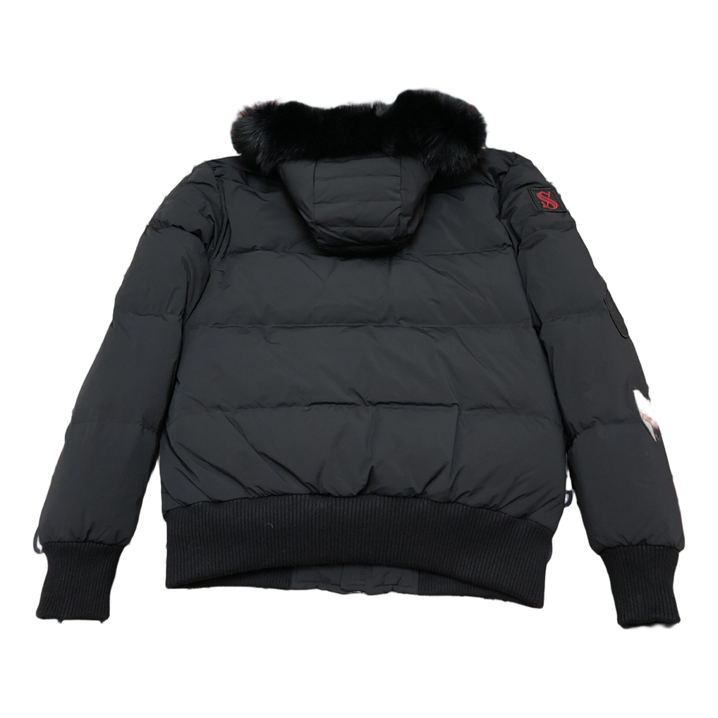Moose Knuckles Patch-Detail Hooded Bomber | Black