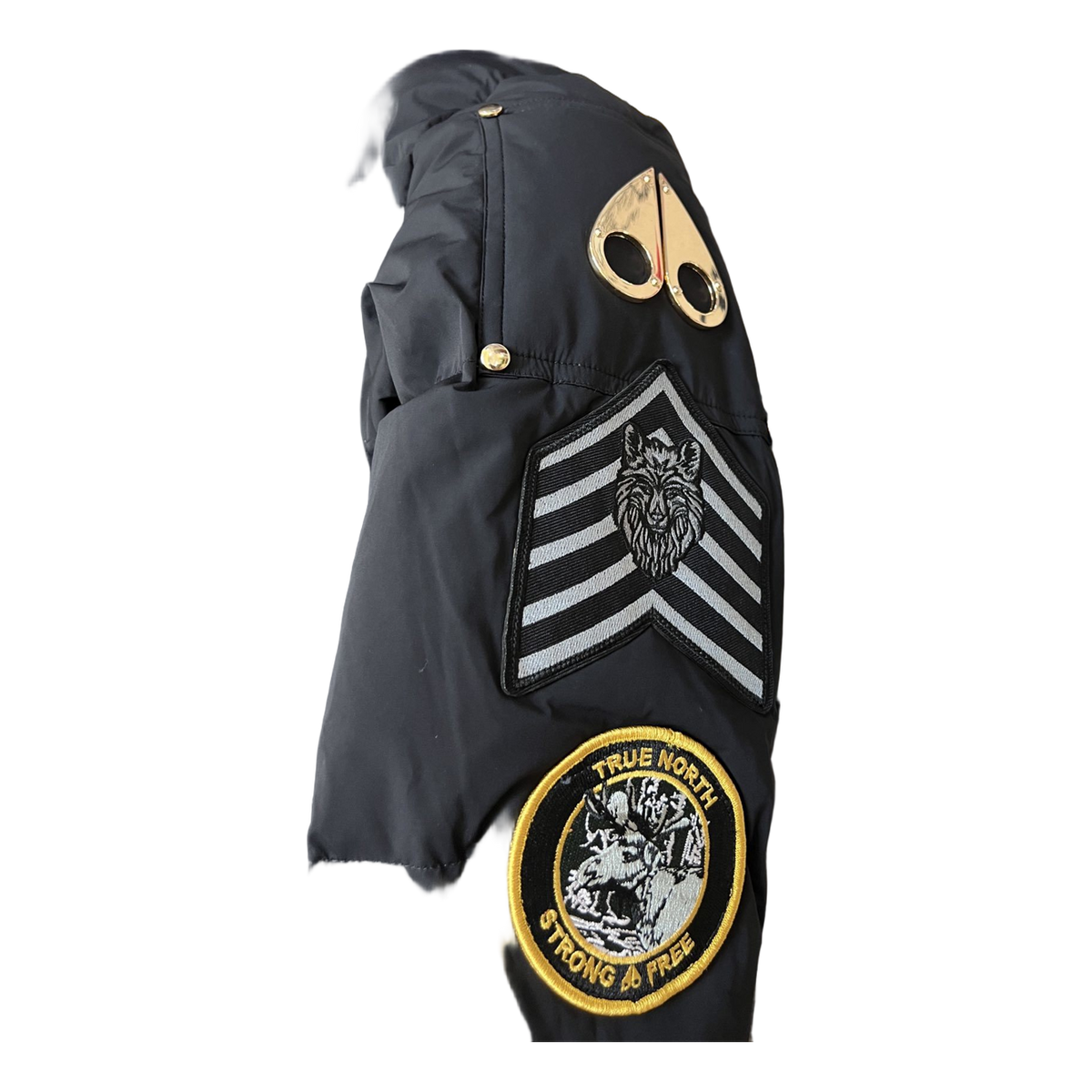 Moose Knuckles Patch-Detail Hooded Bomber | Black