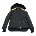 Moose Knuckles Gold 3Q Fur-Trim Hooded Puffer Jacket | Black