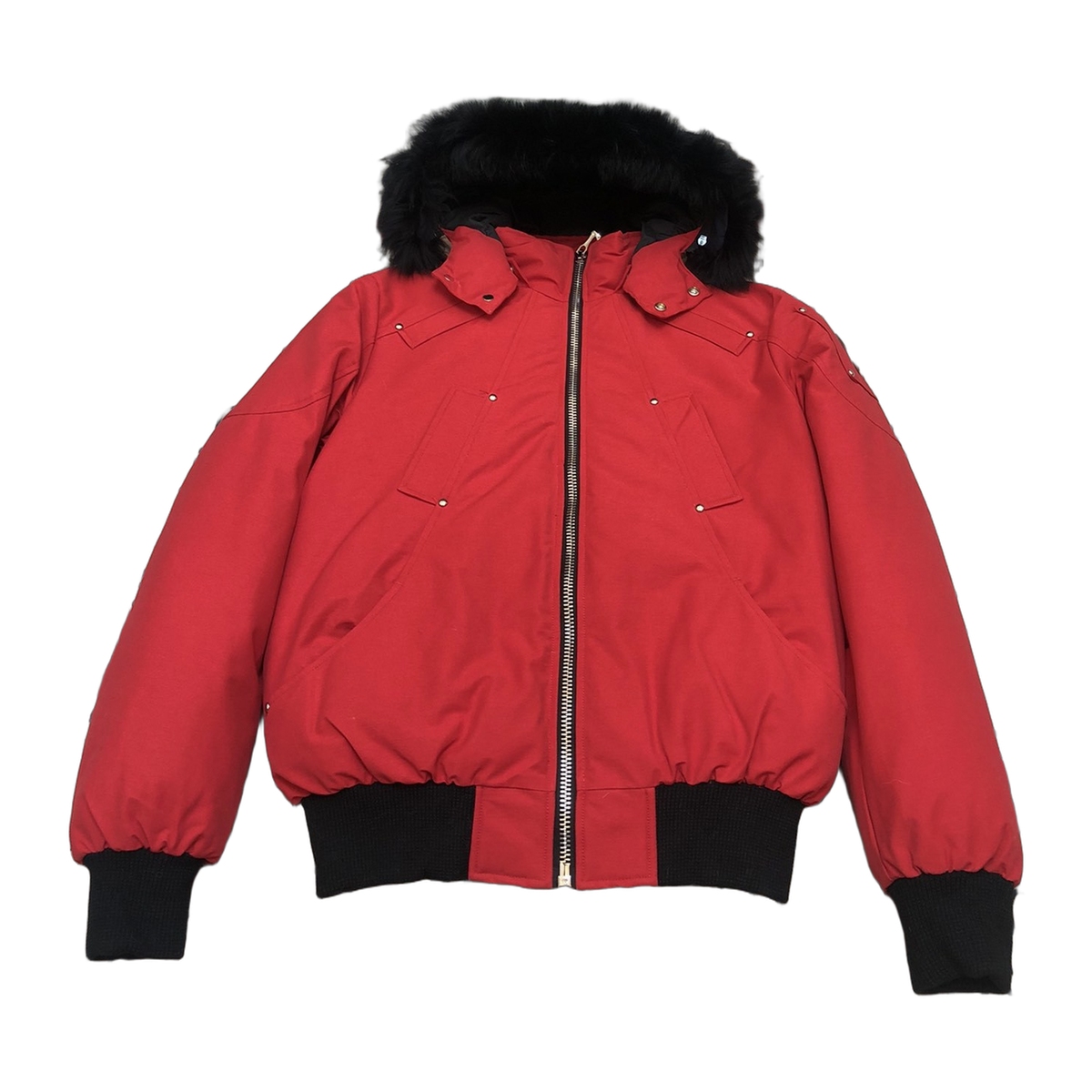 Moose Knuckles Men's Original Ballistic Shearling-Trim Bomber | Black